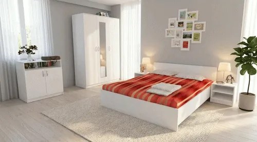 Dormitor Soft Alb cu pat 160x200 cm