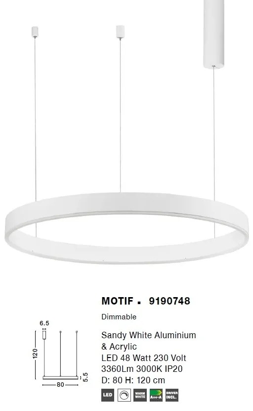 Lustra LED design modern circular MOTIF 48W NVL-9190748