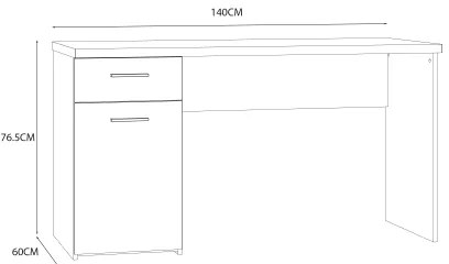 Birou GINO alb/stejar Sonoma