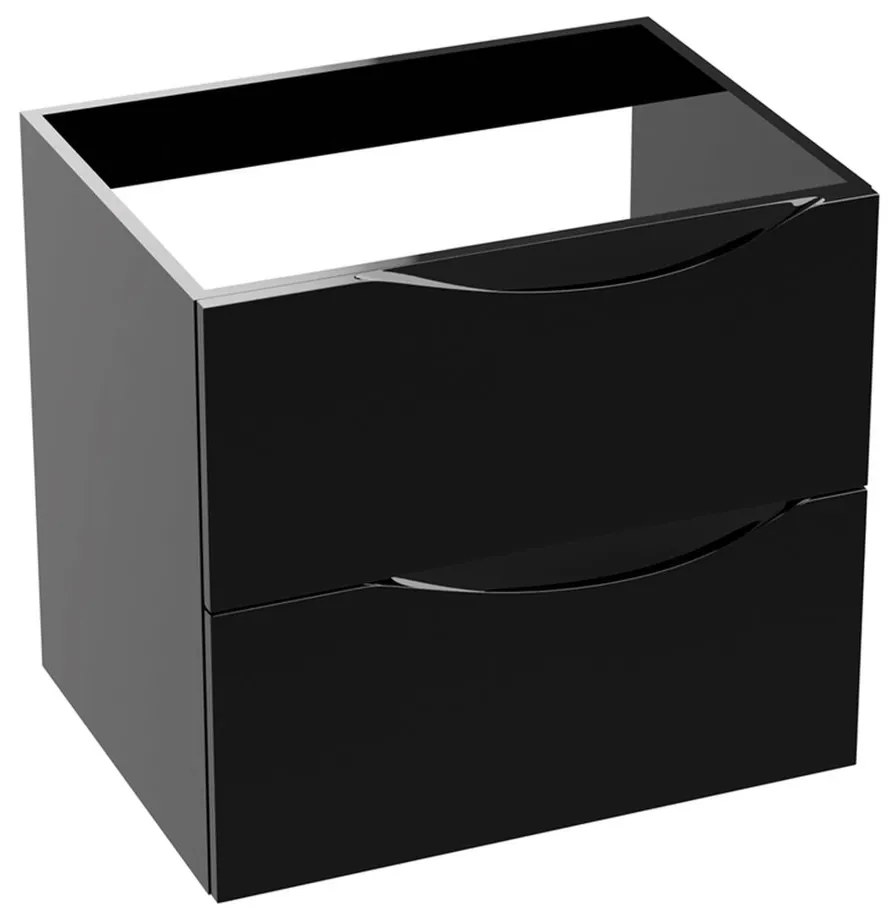 Dulap baza suspendat Rune Asger 2 sertare 60 cm negru lucios