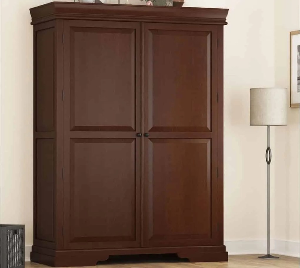 Dulap lemn masiv nuc Louis 2 Uși, 150 × 60 × 195 cm