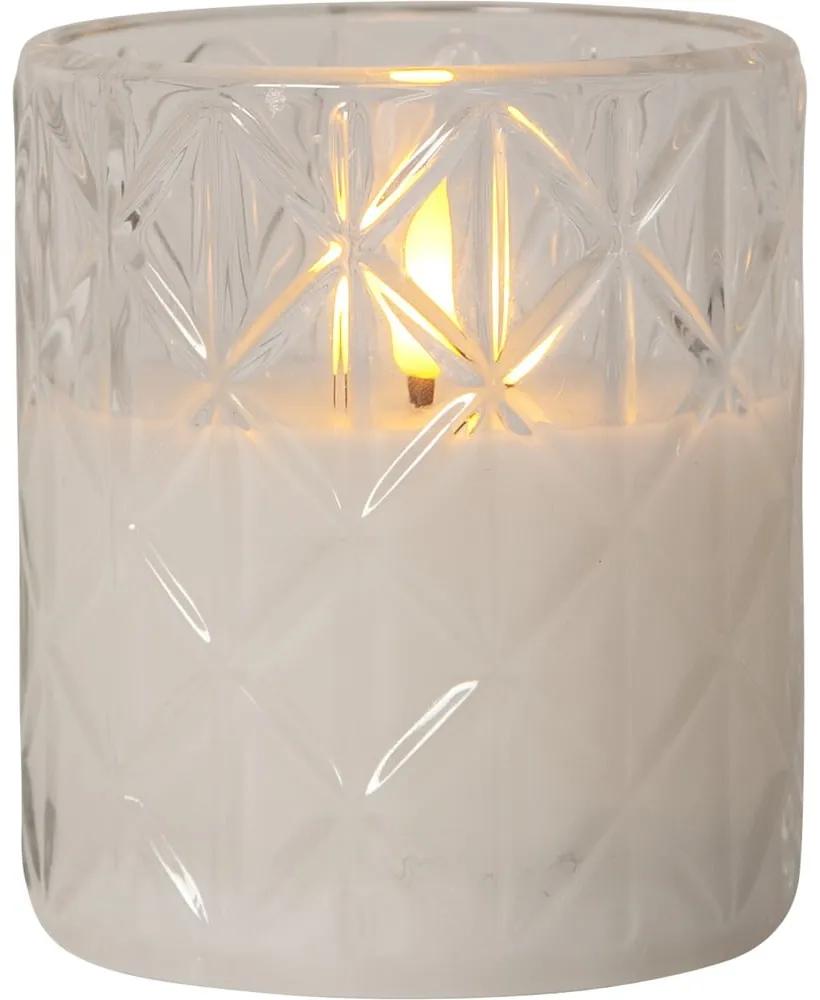 Lumânare de ceară cu LED alb în sticlă Star Trading Flamme Romb, înălțime 10 cm