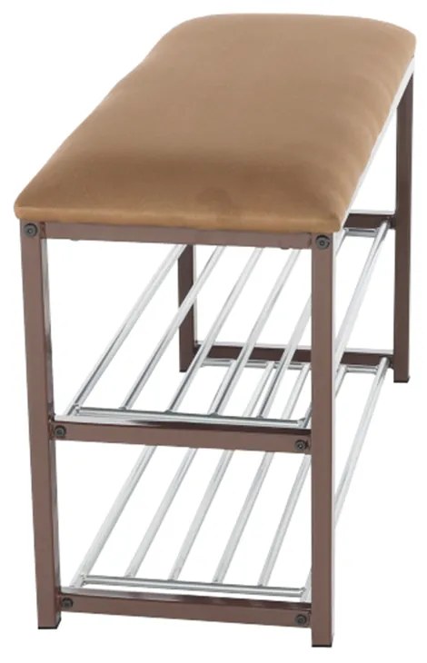 Banca cu rafturi pantofi, ciocolatiu maro inchis