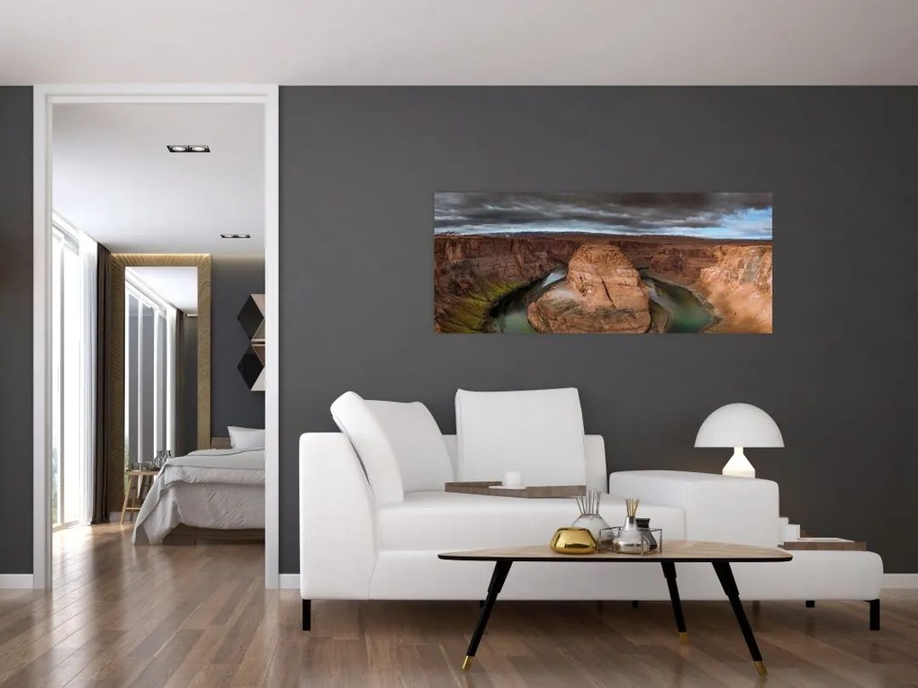 Tablou cu lac în stânci (120x50 cm)