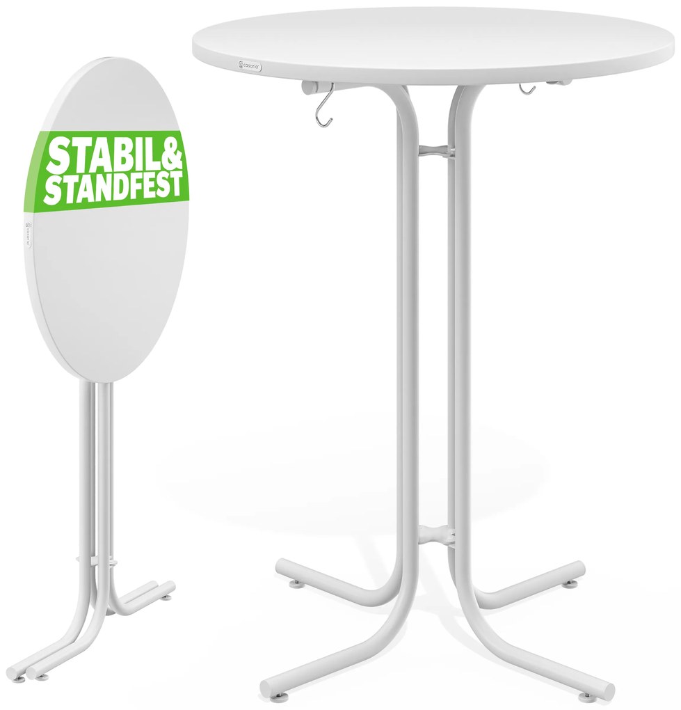 Deuba Masa de bar pliabila Ø70 cm - alba