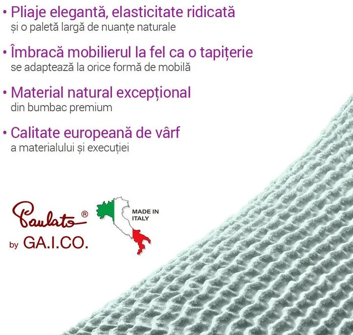 Huse bielastice COSTINA mentă colţar (l. 350 - 530 cm)