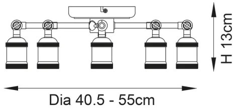 Endon 97244 - Spot halogen 5xE27/40W/230V, alamă