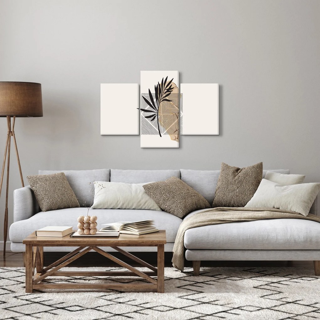 Tablou - Abstracție cu frunze tropicale N⁰1 (90x60 cm)
