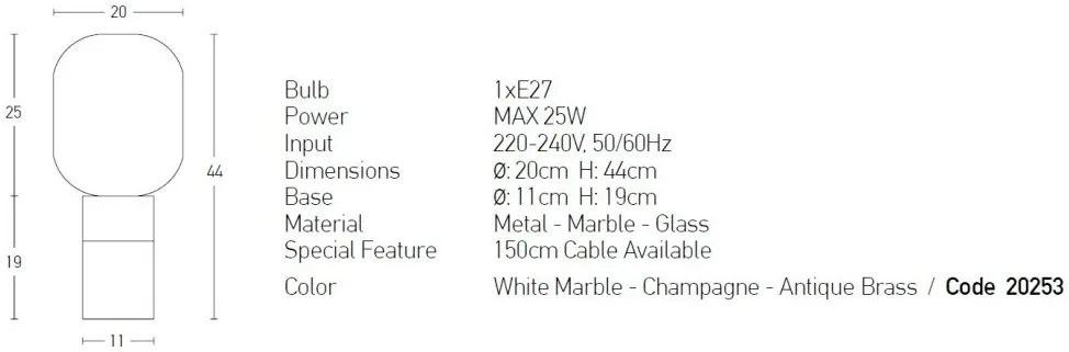 Veioza, lampa de masa design modern Crid alb, champagne, alama