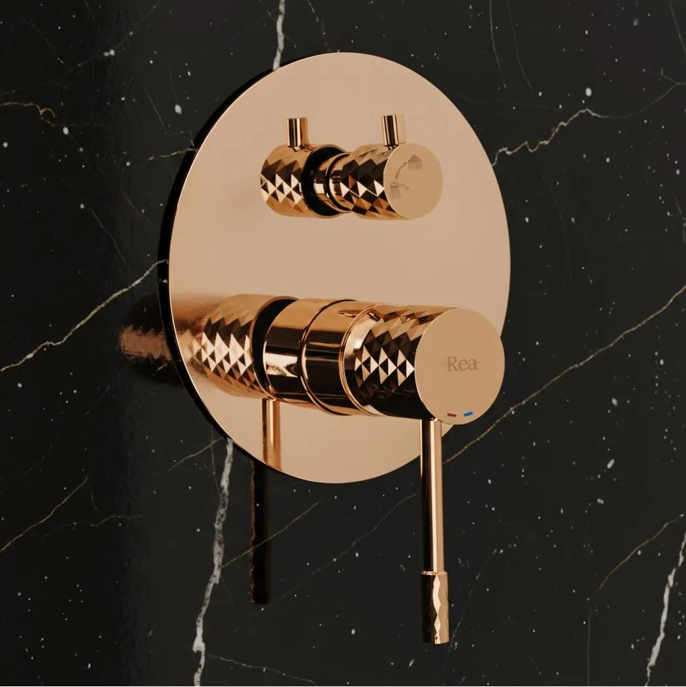 Set de dus incastrat Rea Lungo Diamond cupru + BOX