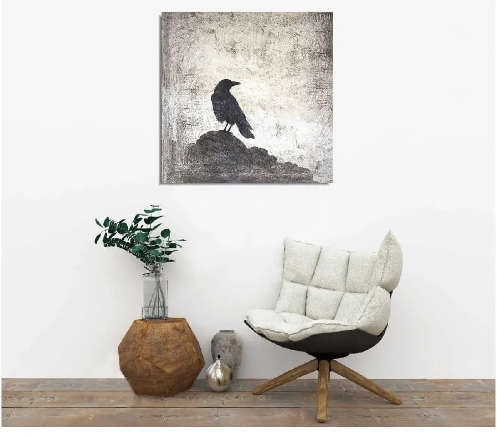 Tablou pe pânză Black Bird, 45 x 45 cm