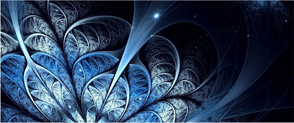 Tablou - Floare albastru închis (120x50 cm)