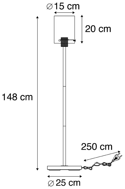 Lampa de podea de design neagră cu sticlă fumurie - Dome