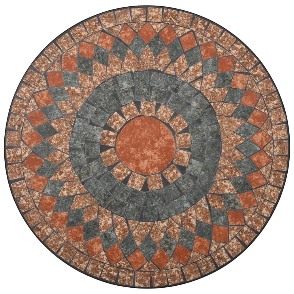 Masa de bistro mozaic, portocaliu gri, 60 cm, ceramica 1, Portocaliu si gri, 60 cm