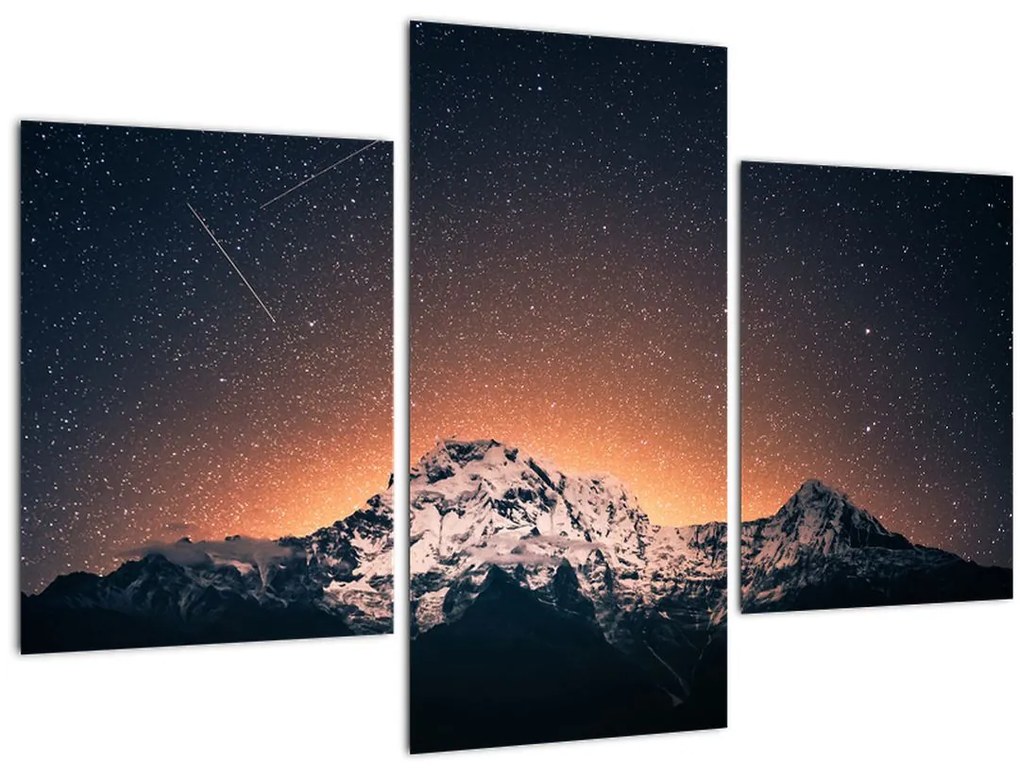 Tablou cu cerul nocturn cu munți (90x60 cm)