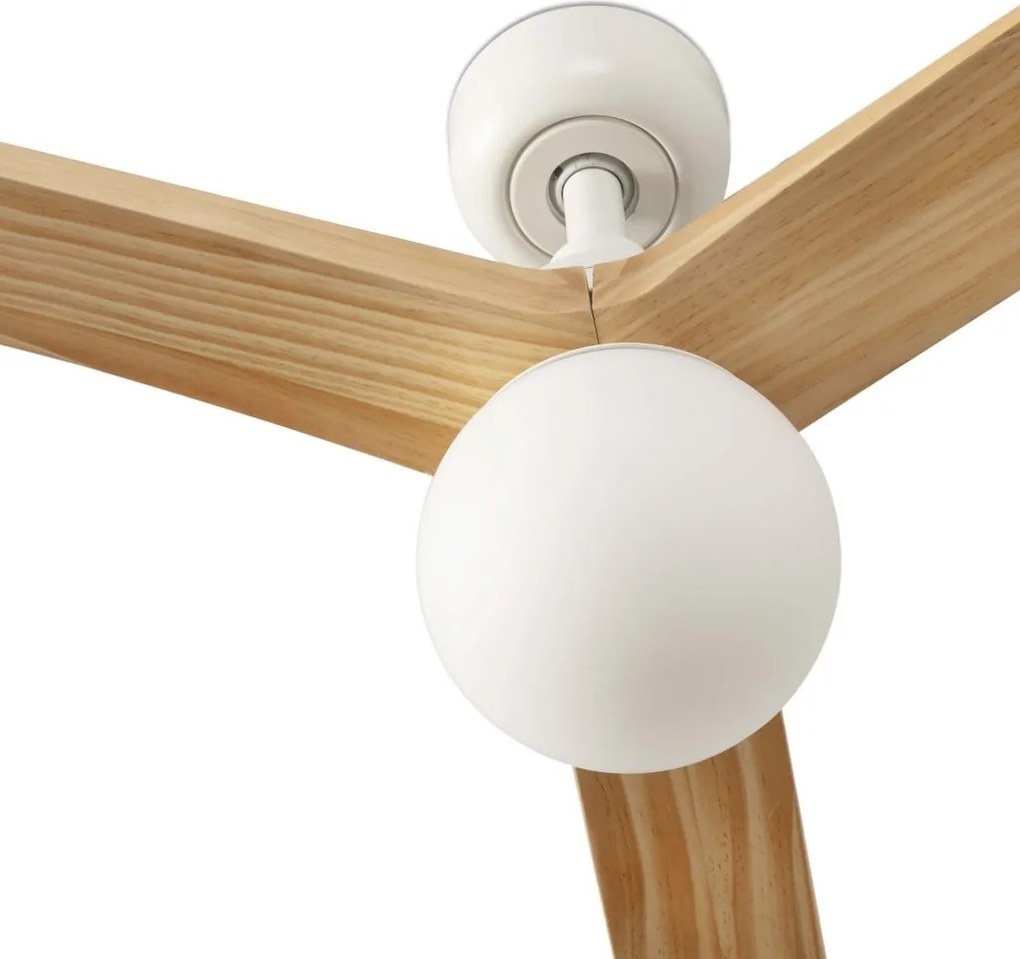 Lustra cu Ventilator aplicat cu telecomanda KLIM L 150cm, alb/ pin