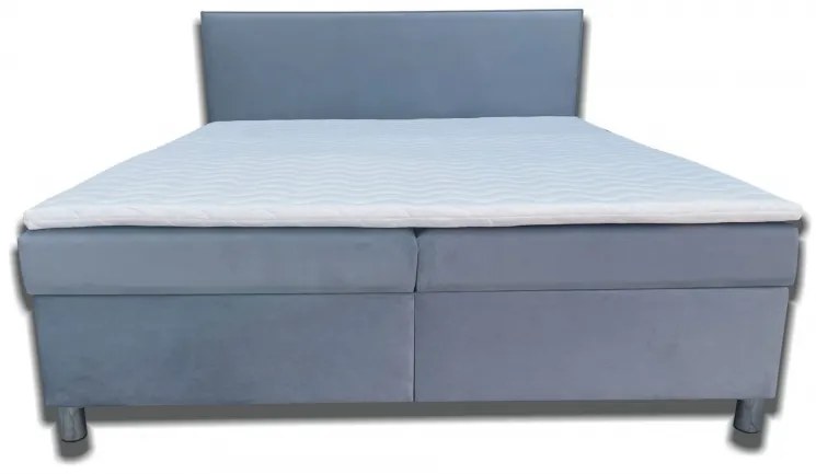Pat matrimonial 160 cm Moissa (gri închis) (cu saltea din arcuri) (fără somieră). 1052037
