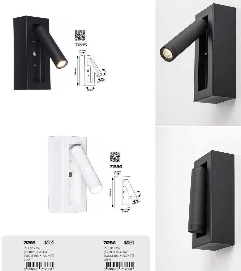 Aplica de perete LED design minimalist Gello alb