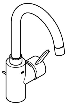 GROHE 32830001 - Baterie pentru lavoar EUROSMART COSMOPOLITAN, mărime L, crom