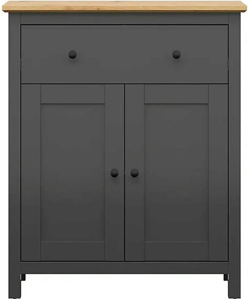 Comoda HESEN, gri grafit/stejar artisan, PAL melaminat, 101x44x121 cm