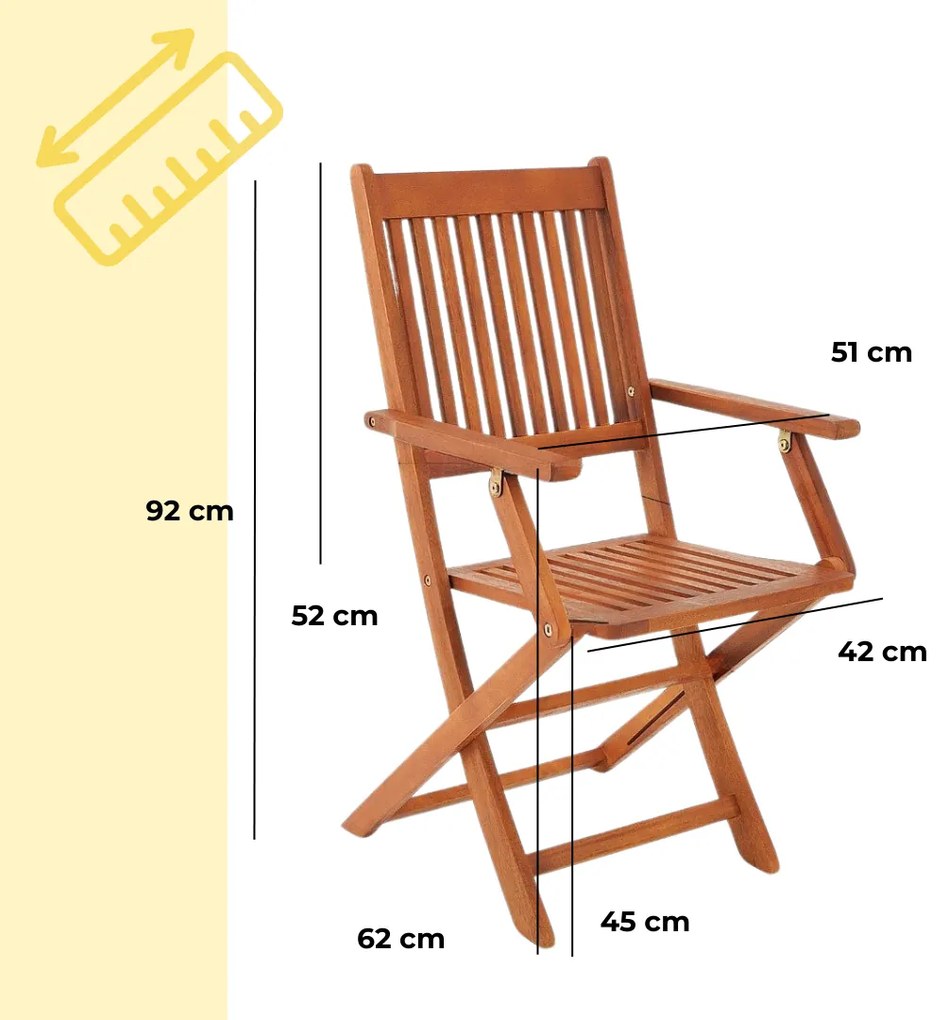 Set de mobilier SYDNEY, 5 piese, lemn natural Casaria