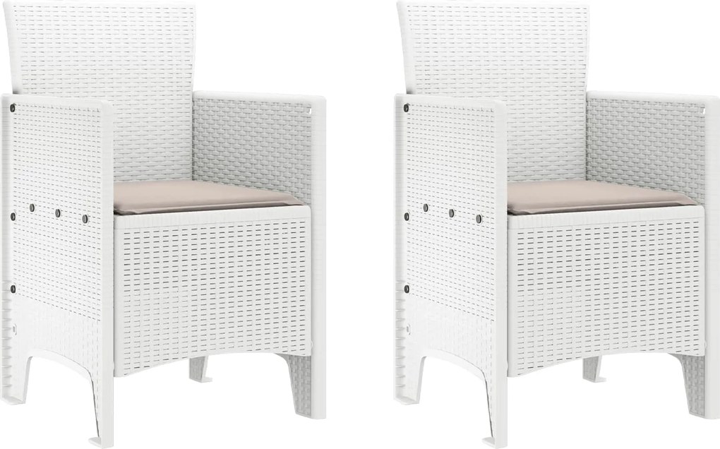 vidaXL Scaun pentru Grădină 2 pcs Alb Dimensiune: 53 x 49 x 85 cm