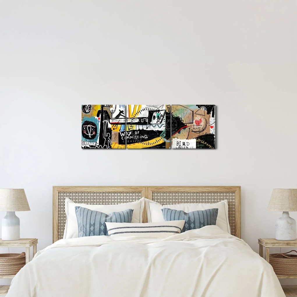Tablou - Graffiti (cu ceas) (90x30 cm)