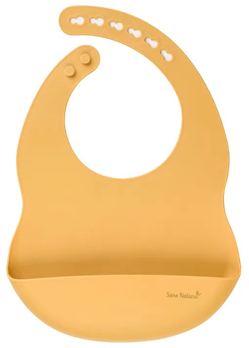 Baveta din silicon cu buzunar, ajustabila,   Nordic   - Mustard