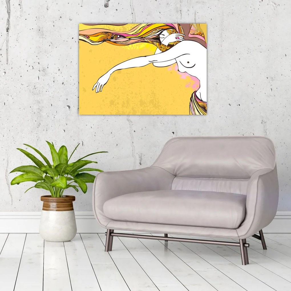 Tablou pe sticlă - Fata (70x50 cm)