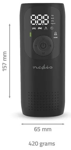 Compresor portabil digital Nedis PAAC10BK 4000 mAh 5V