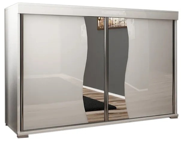 Expedo Comodă MADRID 2, 140x94x45, alb/oglindă