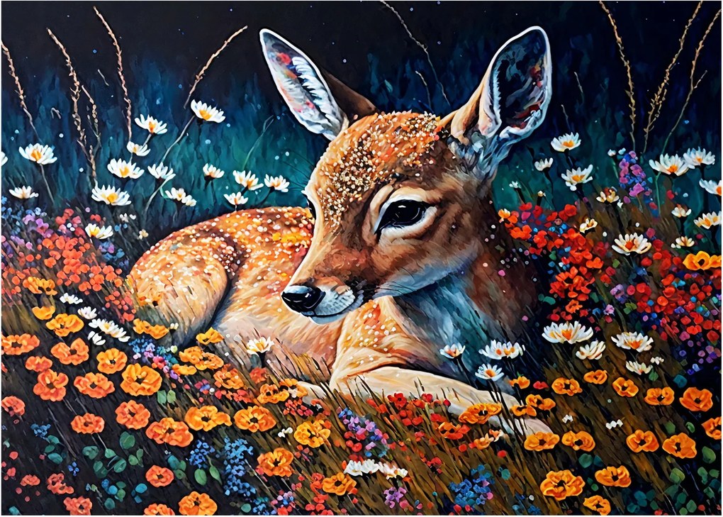 Tablou - Cerb pictat (70x50 cm)