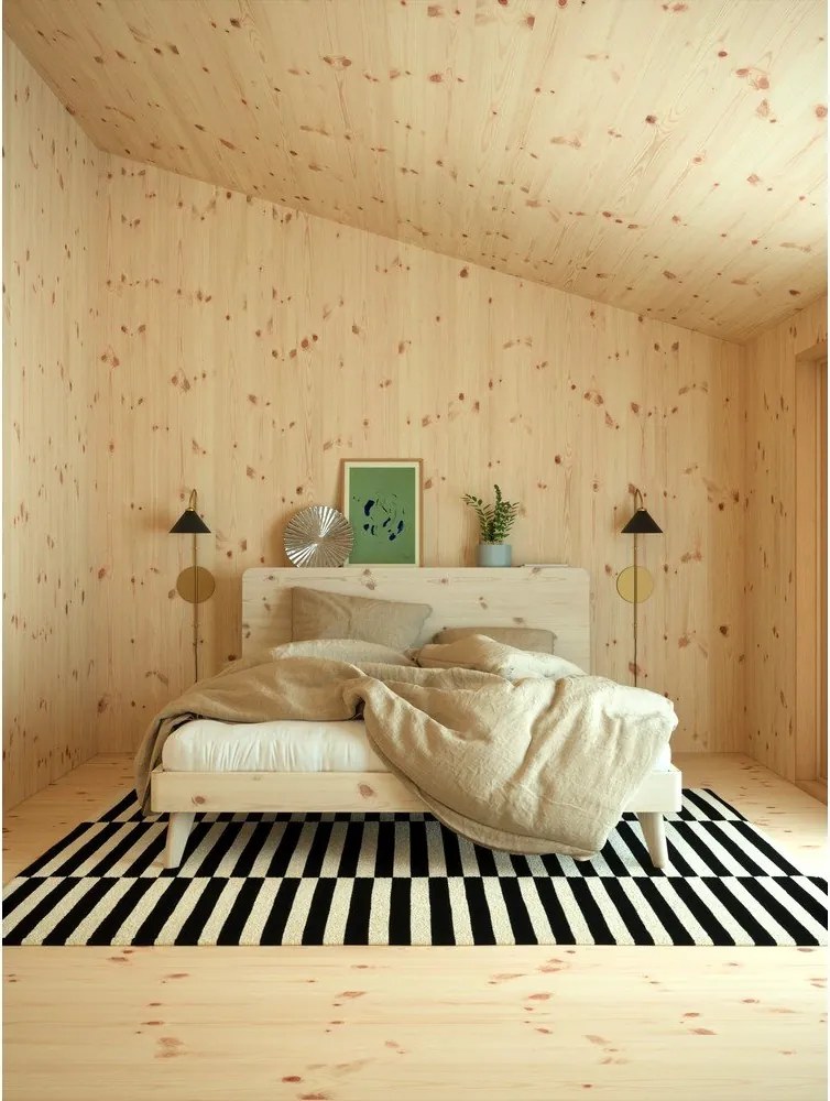 Pat matrimonial maro din lemn masiv de pin cu somieră 180x200 cm Retreat – Karup Design