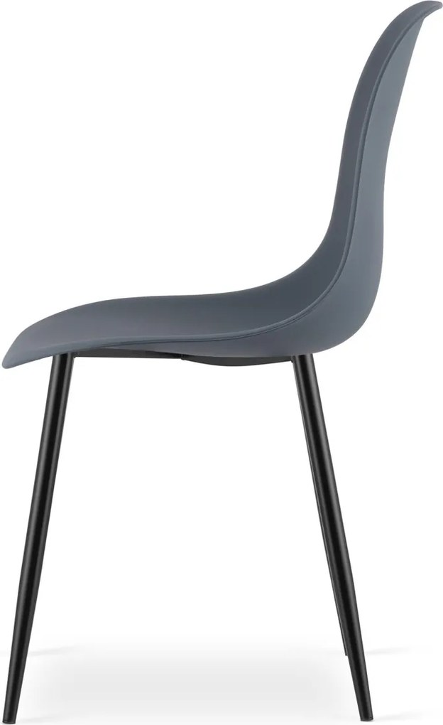 OFERTA Scaun gri ardezie OSAKA cu picioare negre II. calitate