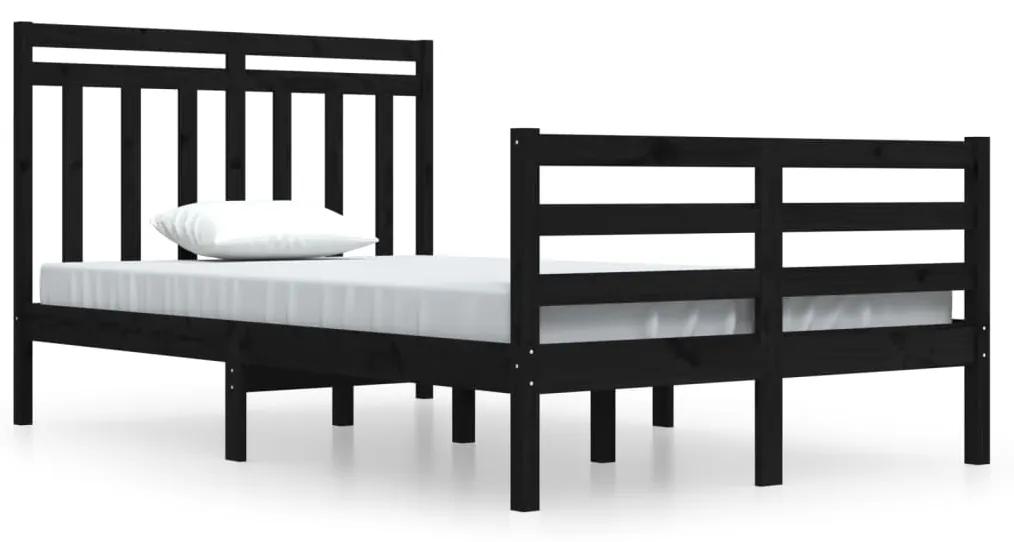 3105314 vidaXL Cadru de pat, negru, 120x200 cm, lemn masiv