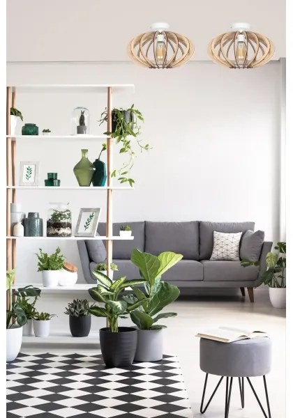 Lustră aplicată EARTH 1xE27/60W/230V albă/bej