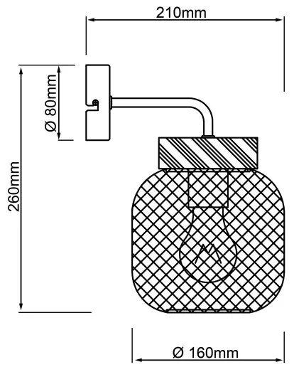 Brilliant - Lampă de perete GIADA 1xE27/40W/230V gri