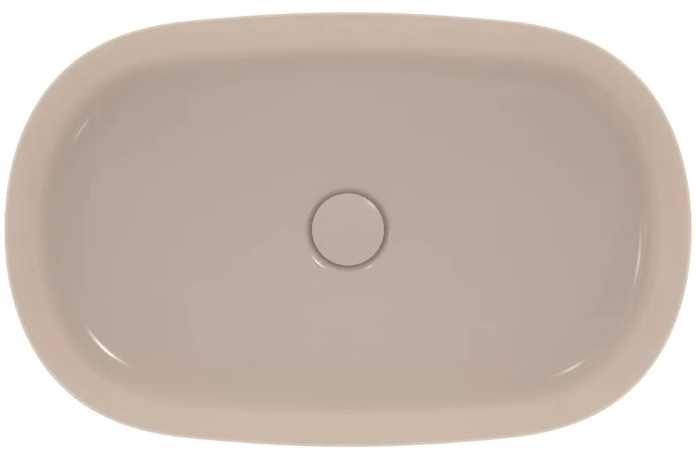 Lavoar pe blat bej lucios 60 cm, oval, fara preaplin, Ideal Standard Ipalyss Bej deschis