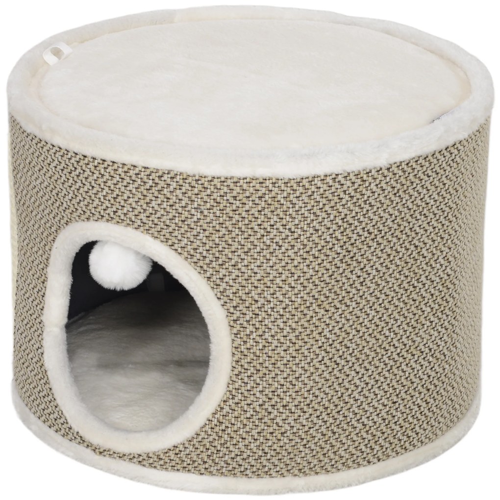 PawHut Turn de zgâriere pentru pisici toner de zgâriere pentru pisici cu sisal pentru zgâriere plafon din pluș perne detașabile Ø 40 x 30 cm cafea | Aosom Romania