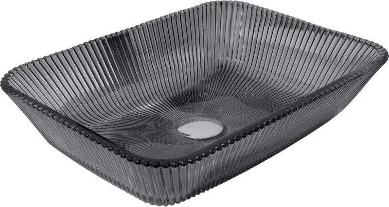 Mexen Tiva chiuvetă pe blat din sticlă 46 x 33 cm, neagră - 24184670