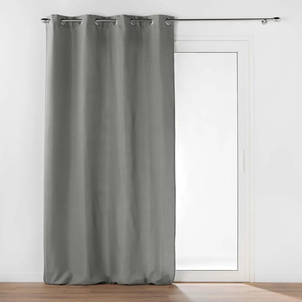 Draperie gri termoizolantă din microfibră 135x260 cm Micropolar – douceur d'intérieur