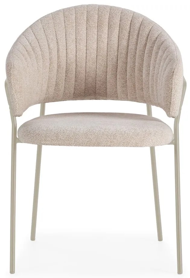 Set de scaune de sufragerie bej cu cotiere 2 buc. tapițat Leticia – Marckeric