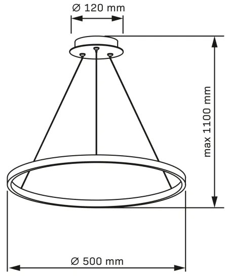Lustră LED pe cablu LEA LED/20W/230V 4000K d. 50 cm negru
