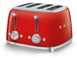 Toaster 4 Felii SMEG TSF03RDEU, Stilul Anilor 50, Rosu