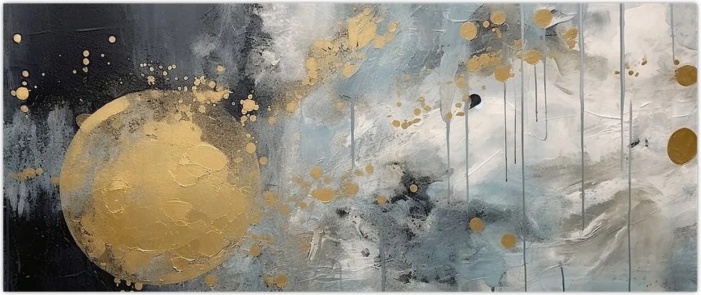 Tablou - Abstracție cu minge de aur (120x50 cm)