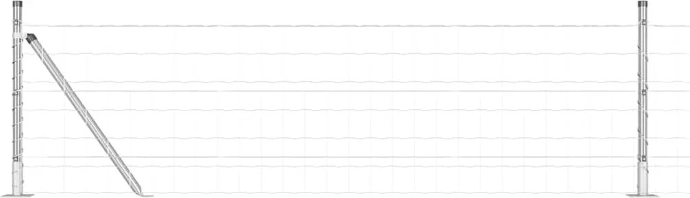 vidaXL Gard cu Stâlp Argintiu 0,4 x 25 m Oțel