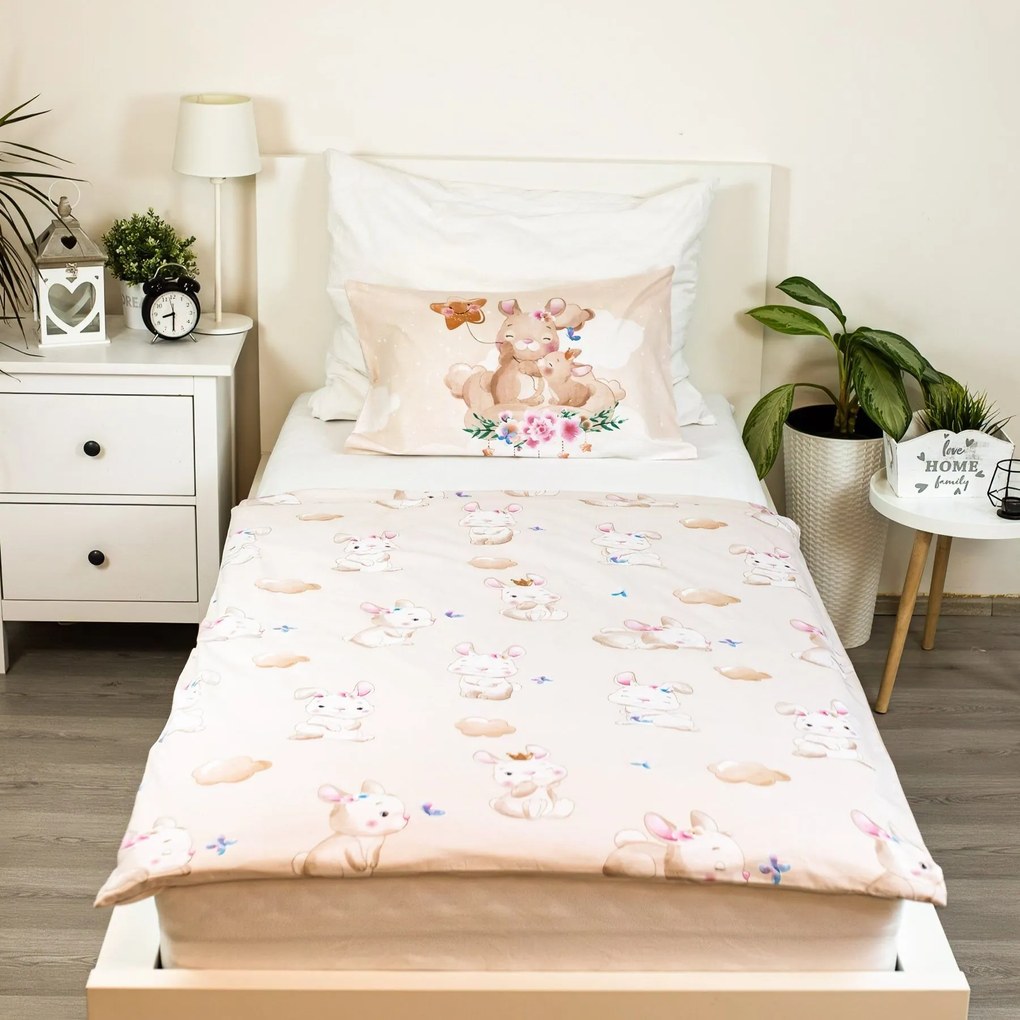 Lenjerie de pat din bumbac pentru patut BUNNY STAR bej Dimensiune lenjerie de pat: 40 x 60 cm | 100 x 135 cm