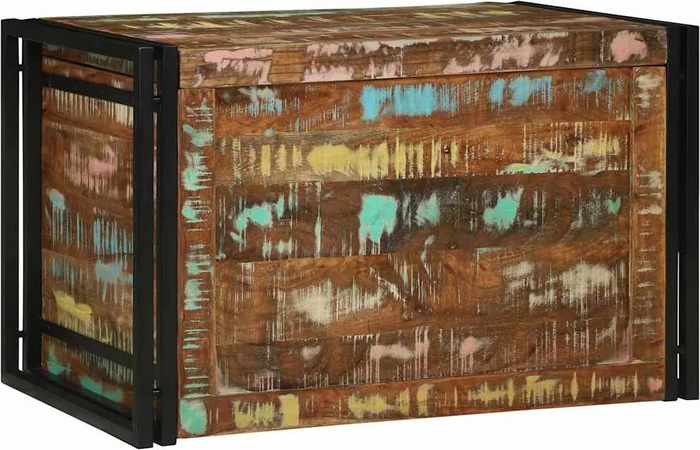 vidaXL Cutie de depozitare 80 x 50 x 50 cm lemn recuperat