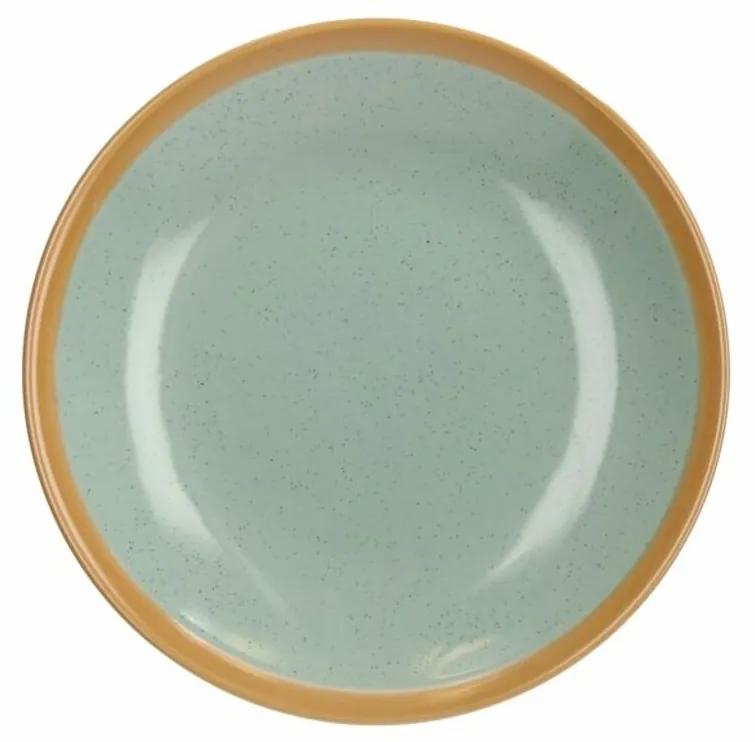 Farfurie adanca, Tognana, Woody, 21 cm Ø, ceramica, pictata manual, verde