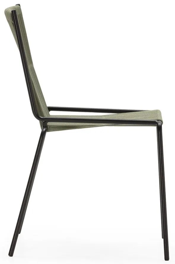 Scaune de dining verzi stivuibile 2 buc. din metal Emily – Marckeric